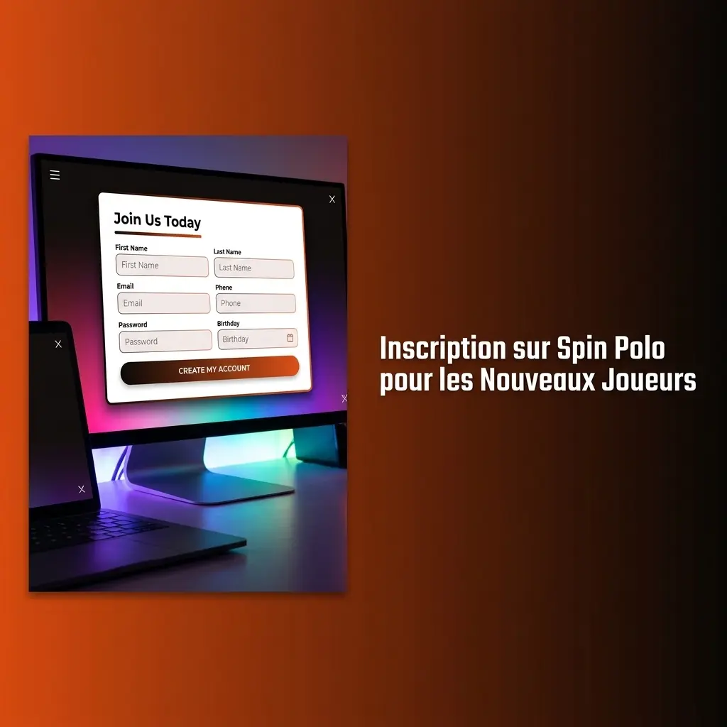 Formulaire d'inscription Spin Polo pour nouveaux joueurs avec bonus bienvenue +777% jusqu'à 7777 EUR