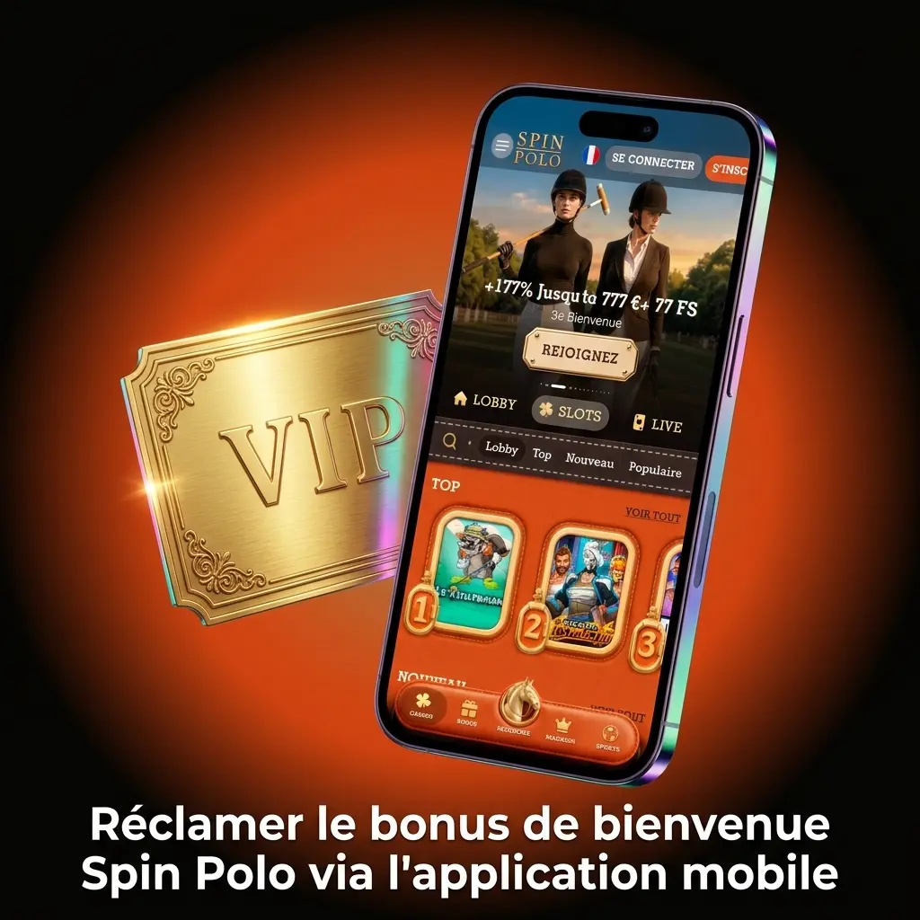 Application mobile Spin Polo sur Android et iOS pour réclamer le bonus de bienvenue avec dépôt minimum 10 EUR