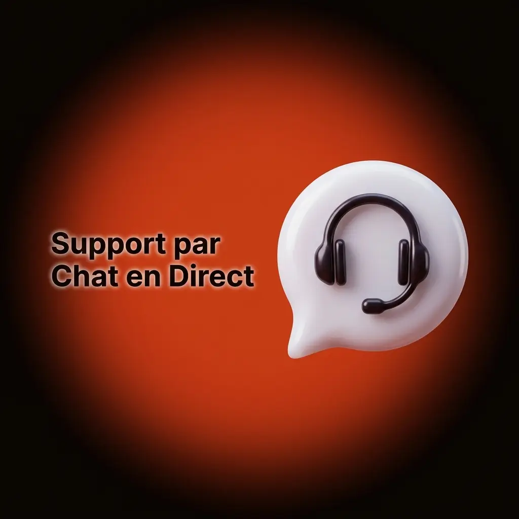 Icône de chat en direct Spin Polo pour contacter le support 24h/24 en français