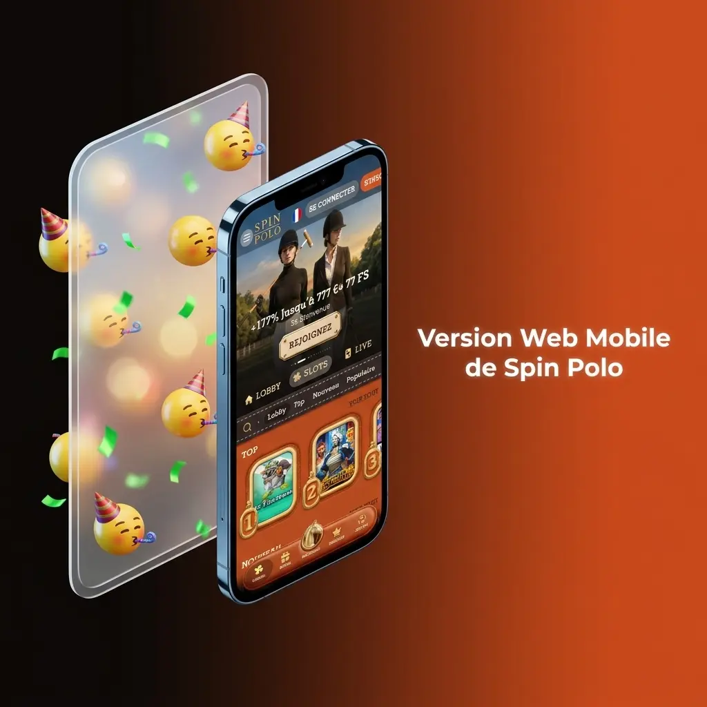 Version web mobile Spin Polo accessible sur tout navigateur smartphone ou tablette sans téléchargement requis